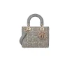 Luxury designer handbag interior space with compact storage compartments
