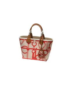 Hermès Steeple 25 multicolour canvas and leather tote bag showing elegant structure and bold designer print