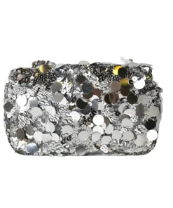 Alternative view of Chanel Mini Flap Sequin Bag – Silver & Black Sequin, Silver Hardware (Mini Size, New with Dustbag)