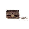 Multicolor Chanel sequin flap bag in black, red and bronze with gold chain strap and CC lock