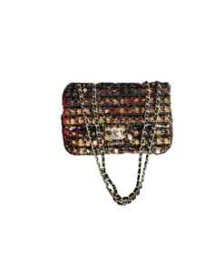 Alternative view of Chanel Sequin Classic Flap Bag Small – Black, Red & Bronze Multicolor Tweed with Gold Hardware