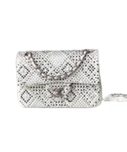 Chanel medium classic flap bag in tweed with Swarovski crystal details styled crossbody