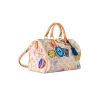 Monogram Dune Speedy Soft 30 bag with gold airplane charm and leather trim