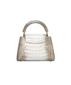 Beige Himalaya crocodile leather luxury mini handbag