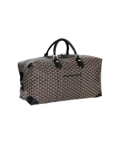 Goyard Bowling 55 bag in black canvas with leather trim