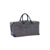 Navy blue Goyard Bowling 55 bag with leather handles