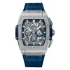 Hublot Spirit of Big Bang rose silver blue ceramic watch dial close-up