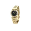 Gold stainless steel Versace Mini Vanity ladies watch with black dial