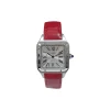 Stylish silver watch worn with formal outfit