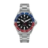 Stainless steel TAG Heuer Aquaracer GMT with blue and red bezel