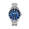 TAG Heuer Aquaracer GMT watch with black dial and blue bezel
