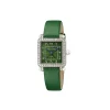 Luxury green dial watch with diamond bezel and green strap
