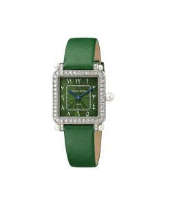 Luxury green dial watch with diamond bezel and green strap