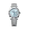sky blue Rolex President bracelet luxury watch detail