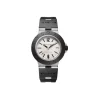 White aluminium watch with black rubber strap and black engraved bezel