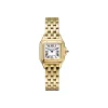 Yellow gold Panthère de Cartier watch with white dial and Roman numerals