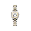 Two-tone gold and steel Panthère de Cartier watch with white Roman dial