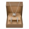 18K white gold Serpenti Viper necklace and earring set with pavé diamonds for luxury women’s jewelry styling