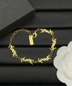 Alternative view of Saint Laurent Cassandre Gold-Tone Chain Bracelet for Women