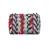 Elegant Chanel shoulder bag featuring multicolor sequins, black leather trim, and silver chain hardware