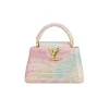 Multicolor pastel Louis Vuitton Capucines Mini handbag with crocodile-embossed leather and gold logo