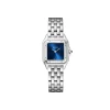 Stainless steel Cartier Panthère wristwatch with polished silver bracelet and blue dial