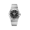 Black dial Omega Constellation automatic stainless steel men’s wristwatch