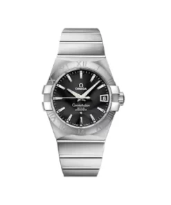 Black dial Omega Constellation automatic stainless steel men’s wristwatch