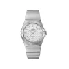 Men’s Omega Constellation stainless steel automatic wristwatch with white dial