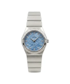 Omega Constellation ladies watch with stainless steel case and meteorite dial