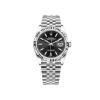 Elegant black dial Rolex Datejust with diamond markers and two-tone bracelet