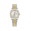 Luxury silver and gold Rolex Datejust 36 with diamond bezel and Jubilee bracelet
