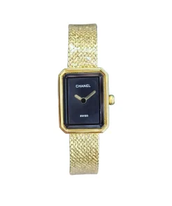 Black and gold Chanel Première women’s watch with chain bracelet