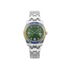 Men’s green dial luxury wrist watch with stainless steel bracelet and diamond-style markers