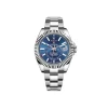 Rolex Sky-Dweller blue dial with silver strap