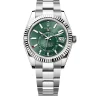 Rolex Sky-Dweller green dial with silver bracelet