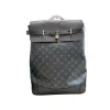Louis Vuitton Steamer Backpack in black and grey Monogram Eclipse coated canvas with leather flap and adjustable straps