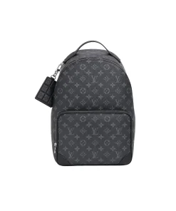 Louis Vuitton Discovery Backpack PM grey Monogram Eclipse canvas backpack with leather trim and adjustable straps