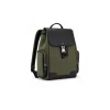Olive green RIMOWA Never Still Flap Backpack Large with premium canvas and leather details.