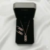 Rose gold luxury diamond necklace and earrings set inspired by Messika Move collection